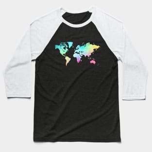 Colorful world map Baseball T-Shirt